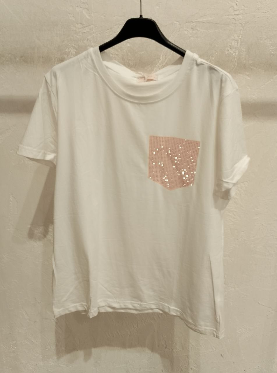 maglia tasca glitter - Dverso Fashion
