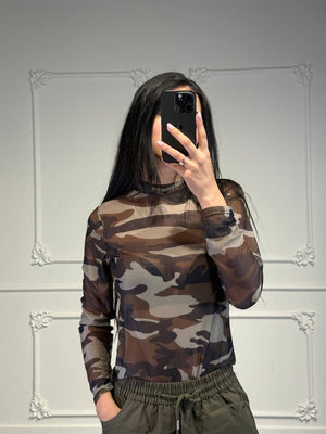 maglia velata camouflage - Dverso Fashion