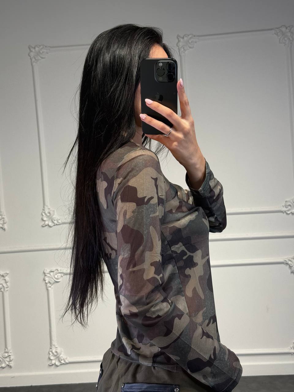 maglia velata camouflage - Dverso Fashion