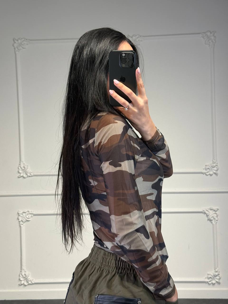 maglia velata camouflage - Dverso Fashion