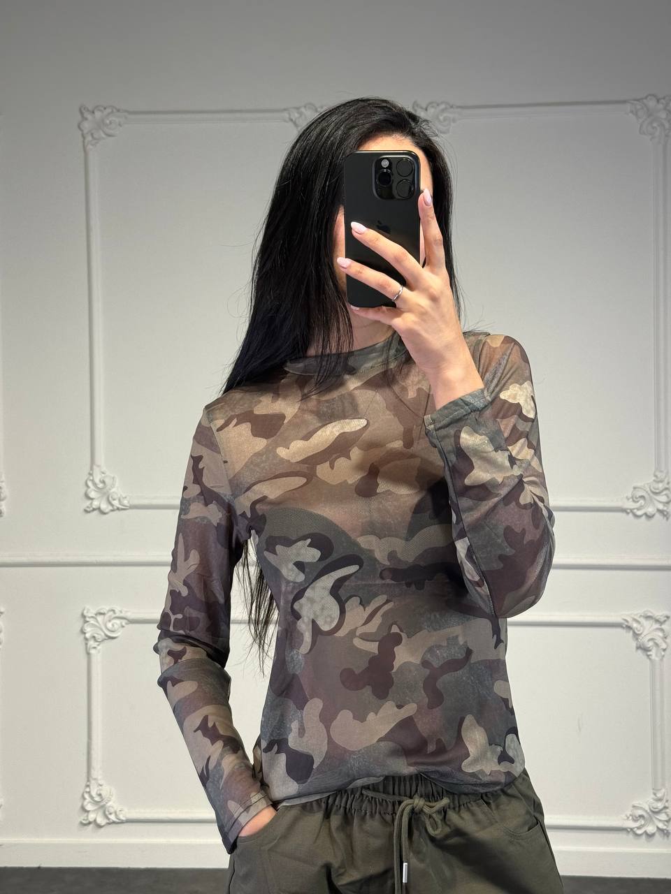 maglia velata camouflage - Dverso Fashion