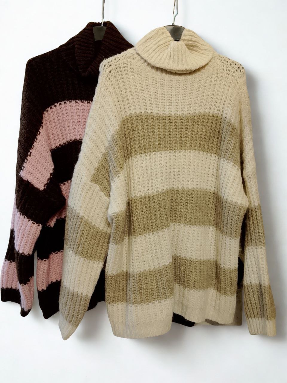 Maglione a righe collo alto - Dverso Fashion