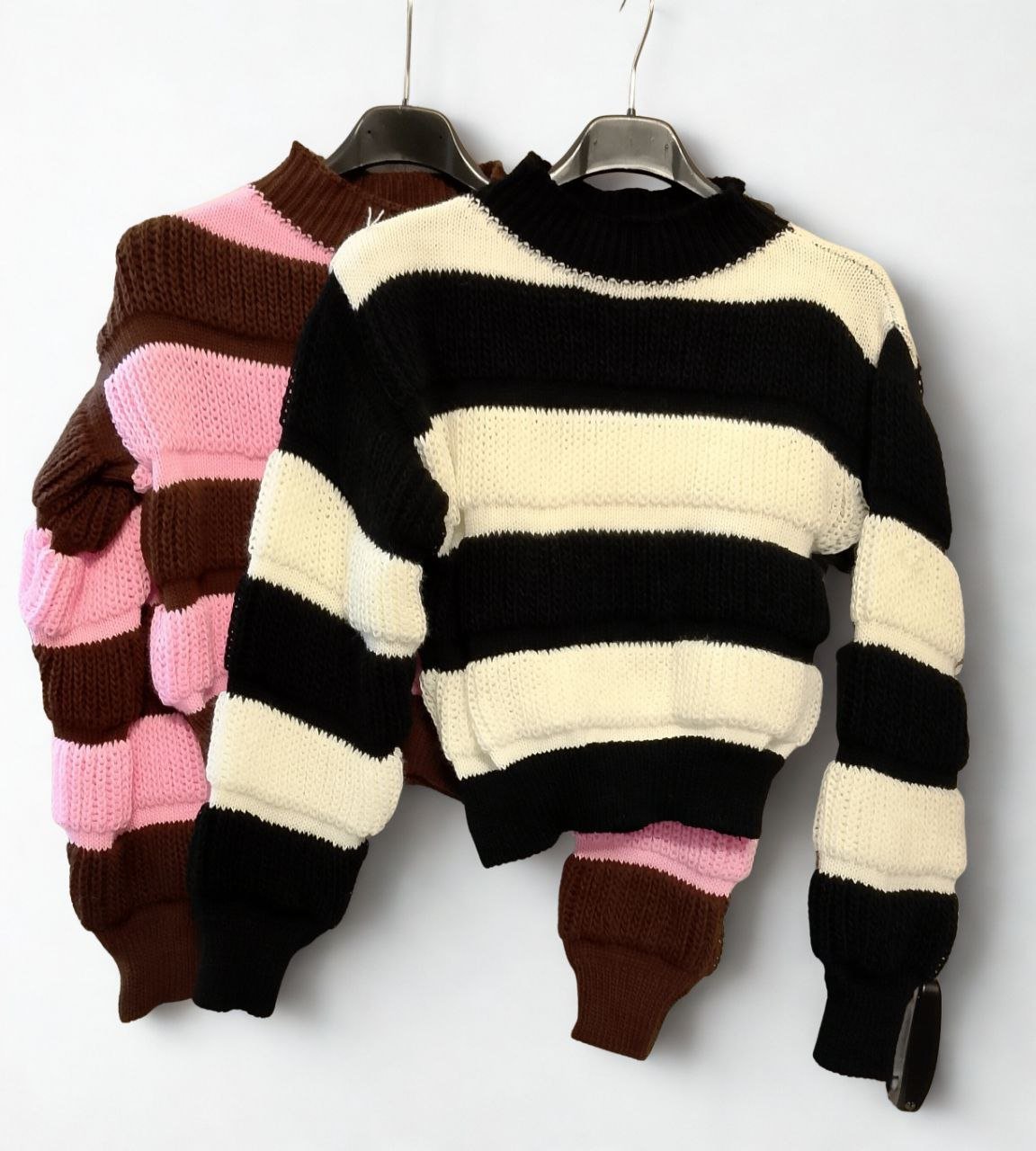 Maglione a righe crop - Dverso Fashion