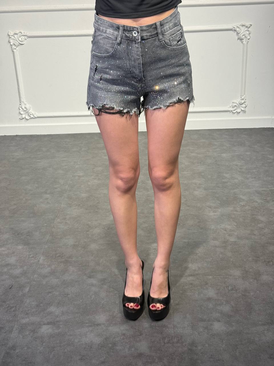 pantaloncini strass - Dverso Fashion