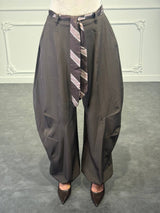 Pantalone balloon a vita alta e gamba ampia sagomata - Dverso Fashion