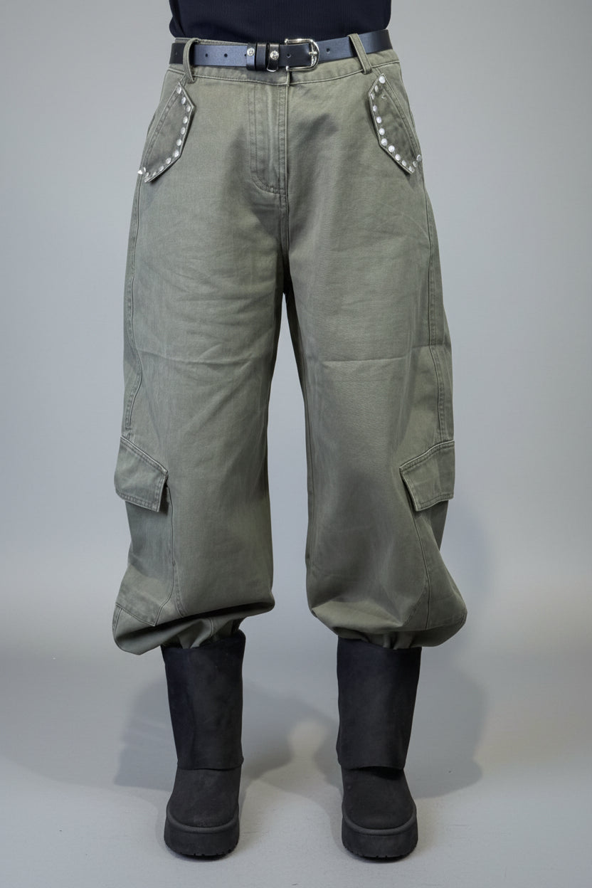 pantalone cinzia tessuto jeans - Dverso Fashion