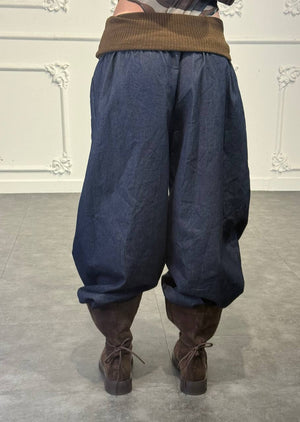 pantalone jeans con risvolto - Dverso Fashion
