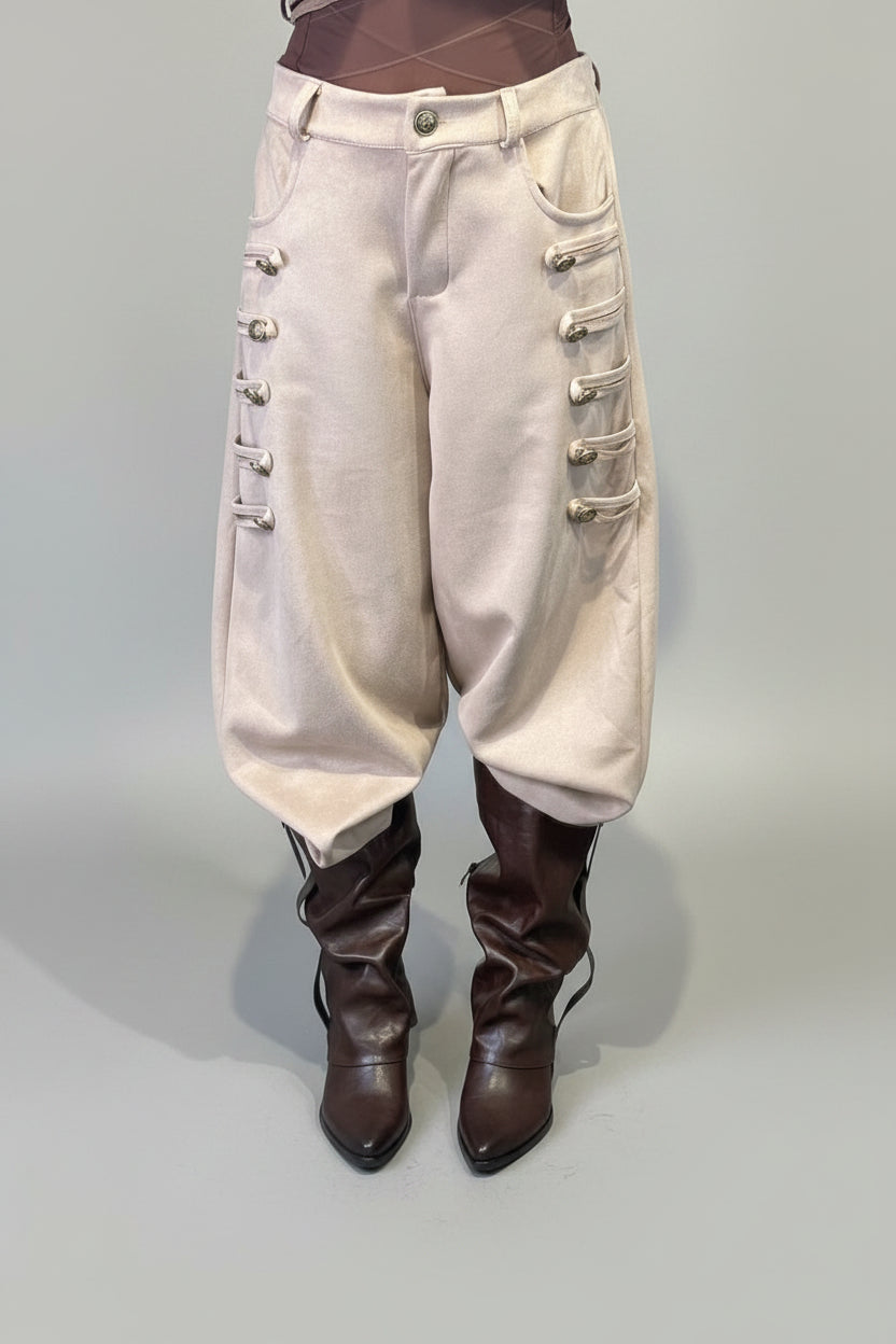 pantalone medieval scamosciato - Dverso Fashion