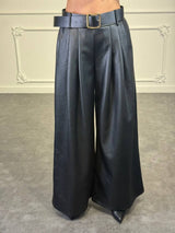 pantalone office in pelle - Dverso Fashion