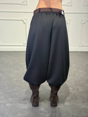pantalone tessuto tuta noemi con cinta - Dverso Fashion