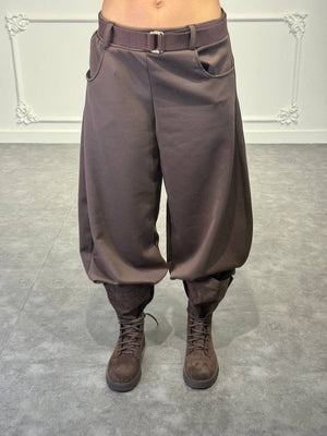pantalone tessuto tuta noemi con cinta - Dverso Fashion