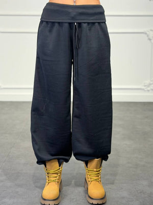pantalone tuta con risvolto - Dverso Fashion