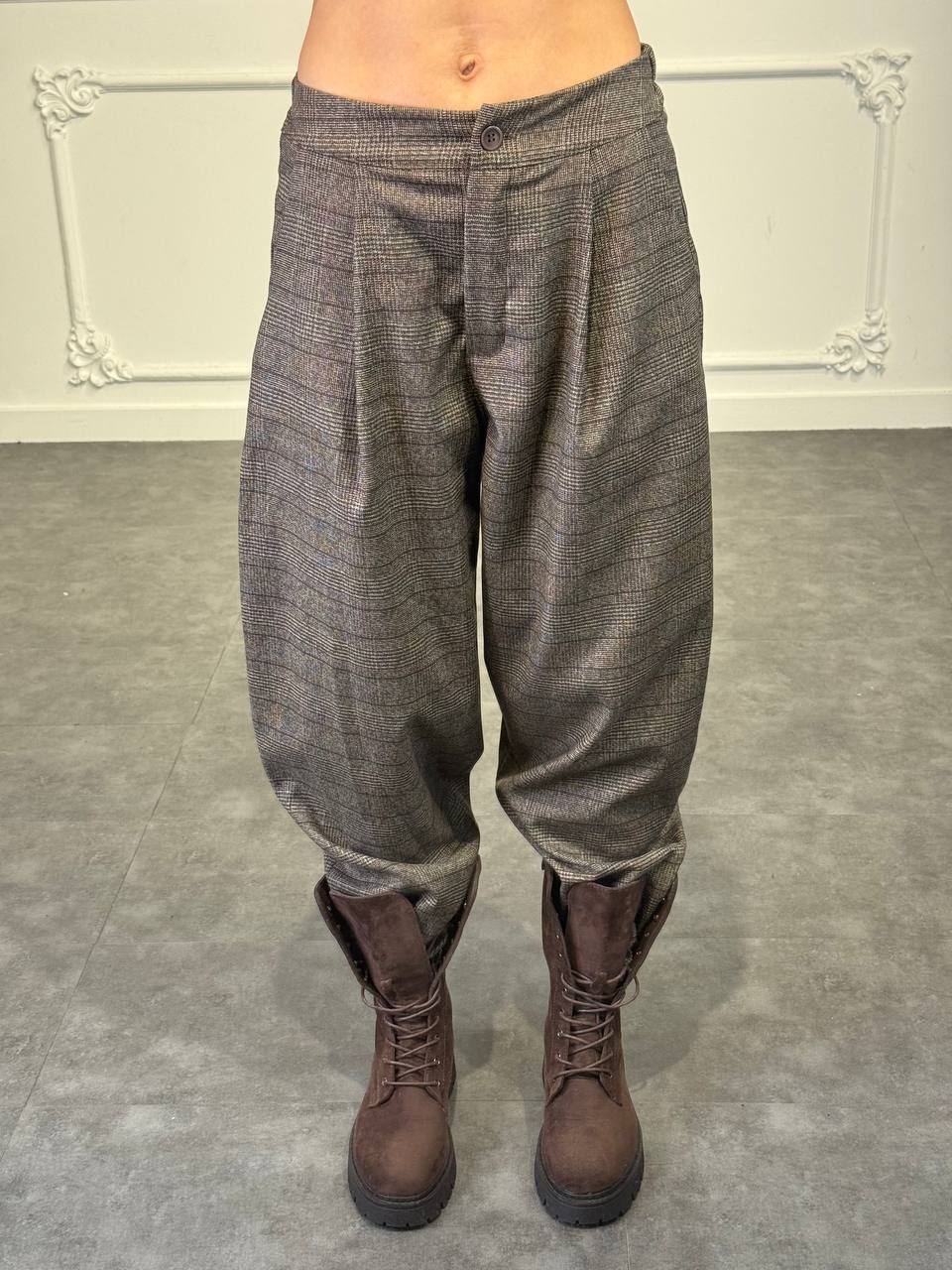 pantaloni a quadri eleganti - Dverso Fashion