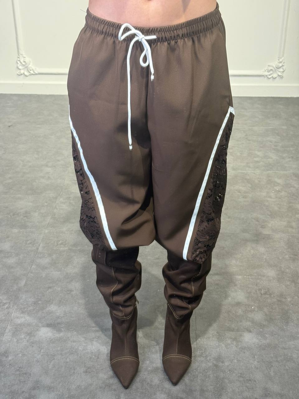 pantaloni con pizzo - Dverso Fashion