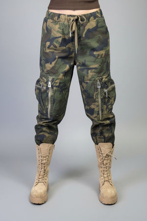 pantaloni con tasconi con zip - Dverso Fashion