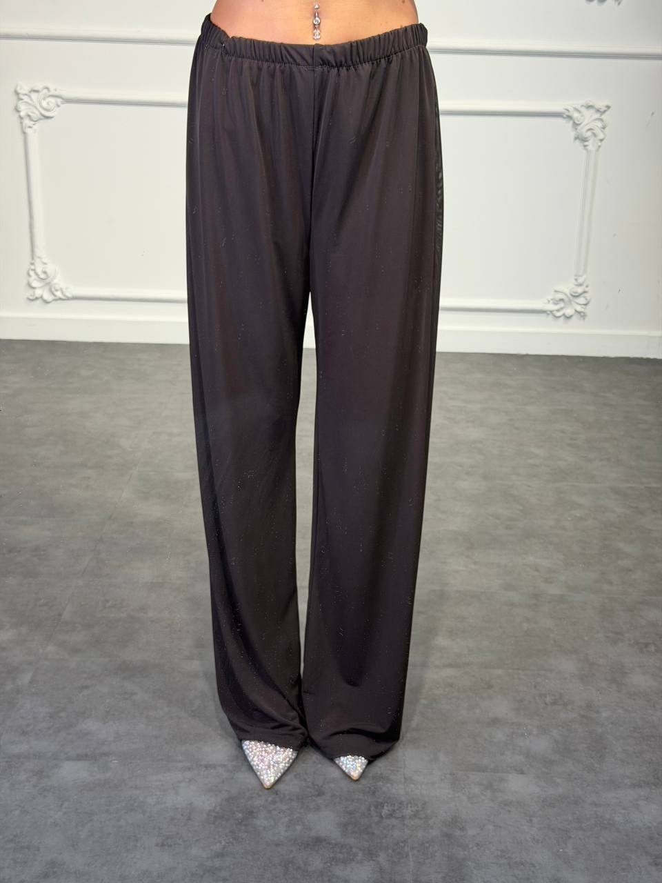 Pantaloni Palazzo Velati con Fodera Interna e Vita Elasticizzata - Dverso Fashion