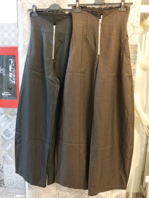 pantaloni palazzo vita alta con zip - Dverso Fashion
