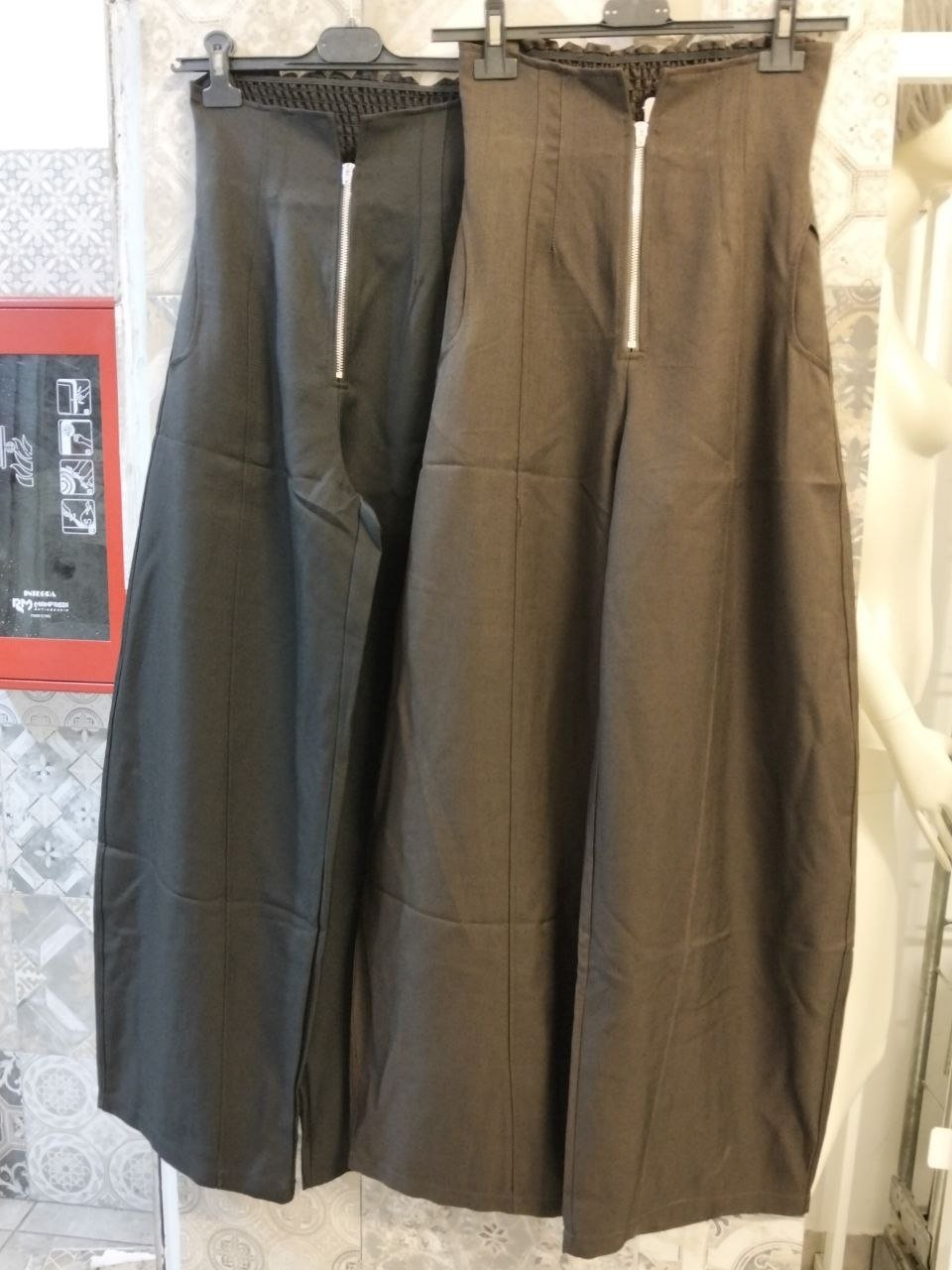 pantaloni palazzo vita alta con zip - Dverso Fashion