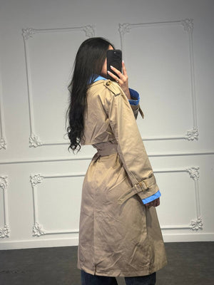 Trench lungo doppiopetto con camicia integrata