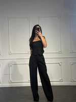 Completo gilet con pantalone palazzo a vita alta
