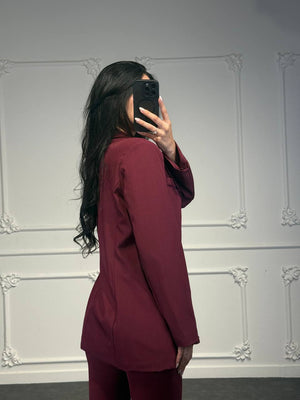 Blazer oversize monopetto con revers ampi e tasche frontali