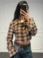 Camicia cropped a quadri