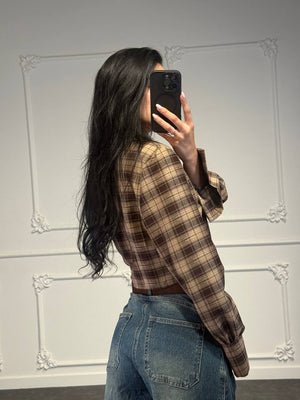 Camicia cropped a quadri