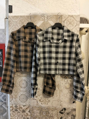 Camicia cropped a quadri