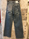 Jeans wide leg destroyed con tasca posteriore gioielloJeans wide leg destroyed con tasca posteriore gioiello
