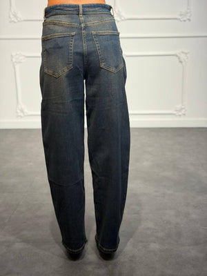 Jeans relaxed con vita incrociata