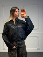 Giacca effetto pelle con zip frontale