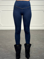 Leggings effetto denim a vita alta