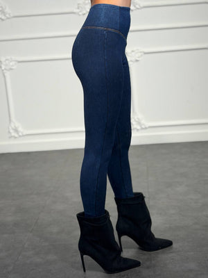 Leggings effetto denim a vita alta