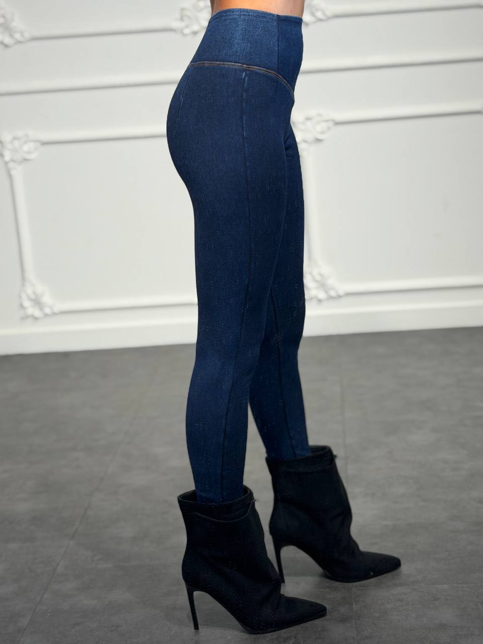 Leggings effetto denim a vita alta