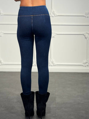 Leggings effetto denim a vita alta