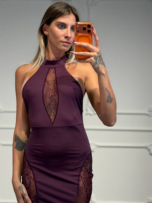 Abito lungo con scollo halter