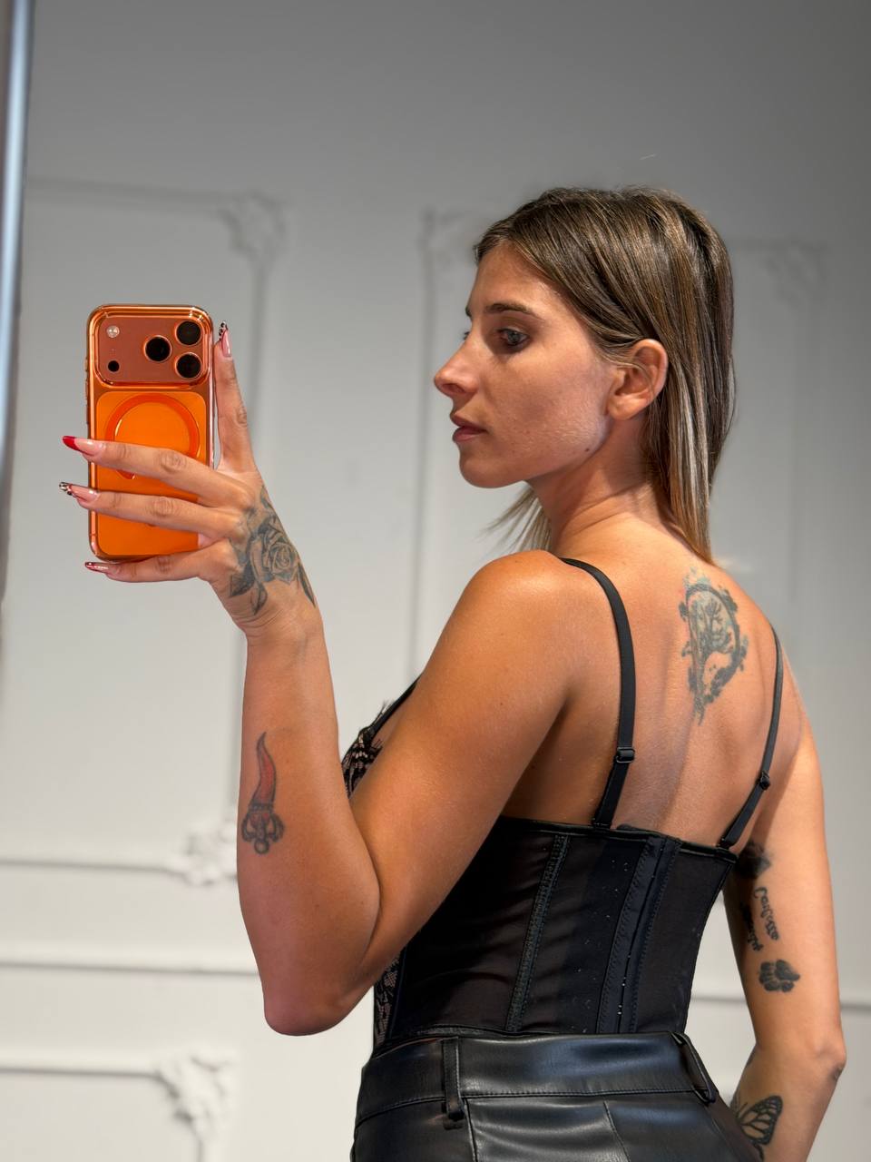 Top corsetto in pizzo con coppe strutturate