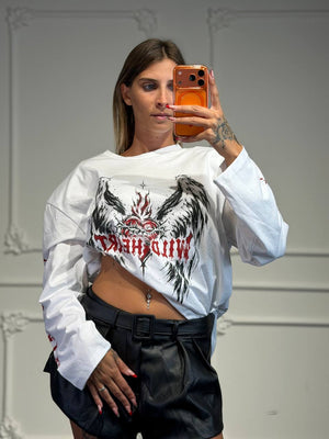 Maglia oversize con stampa grafica frontale