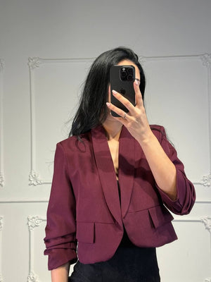 blazer arricciato drop