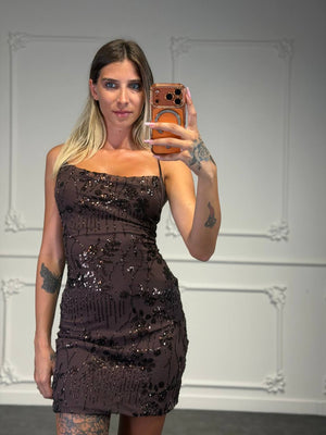 abito star con pailettes corto