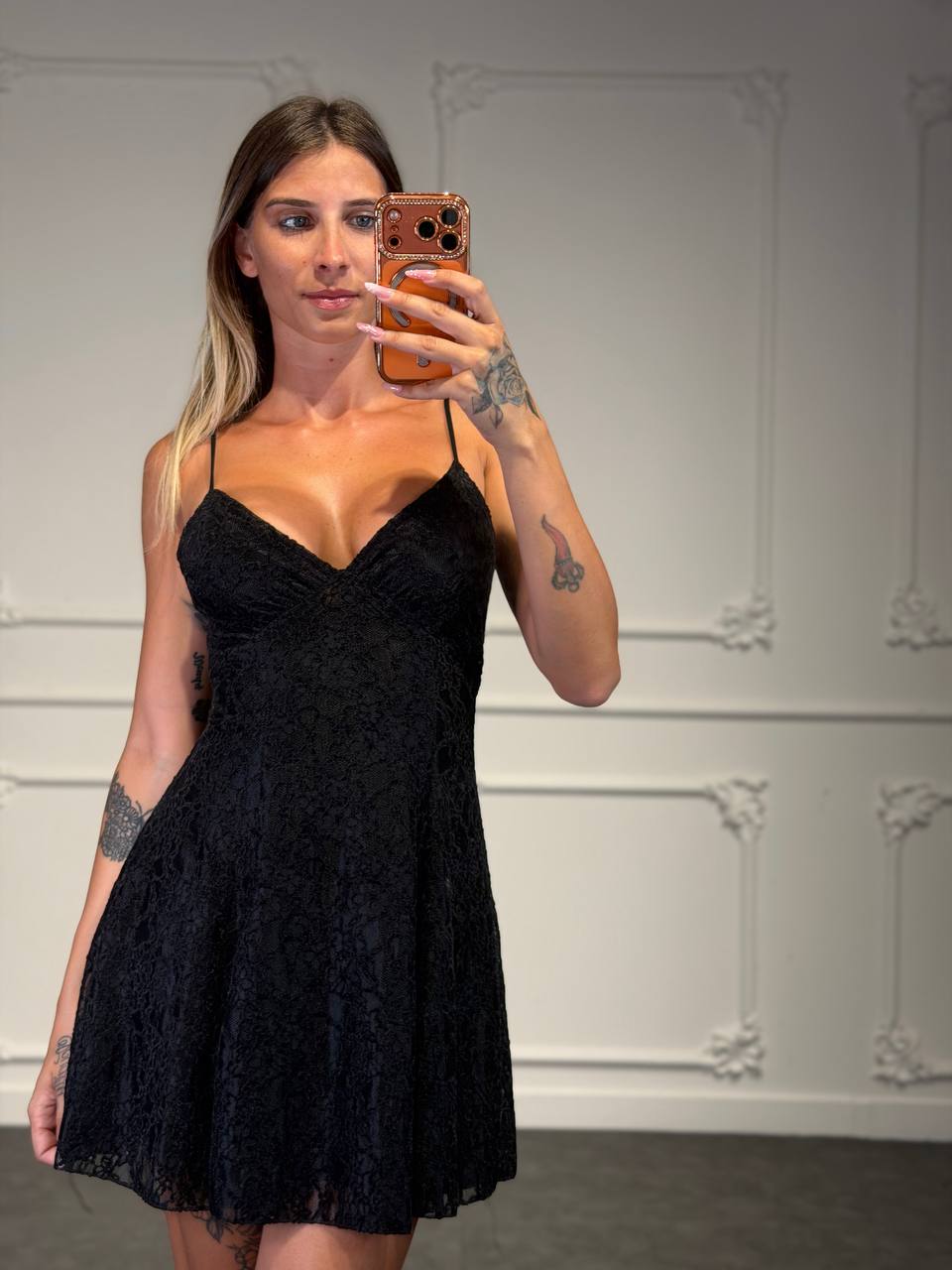 abito caterina ampio in pizzo