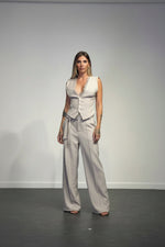 coordinato orchidea con gilet e pantalone elegante