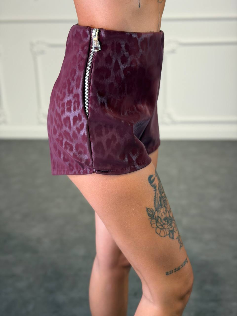 culotte in pelle leopardate