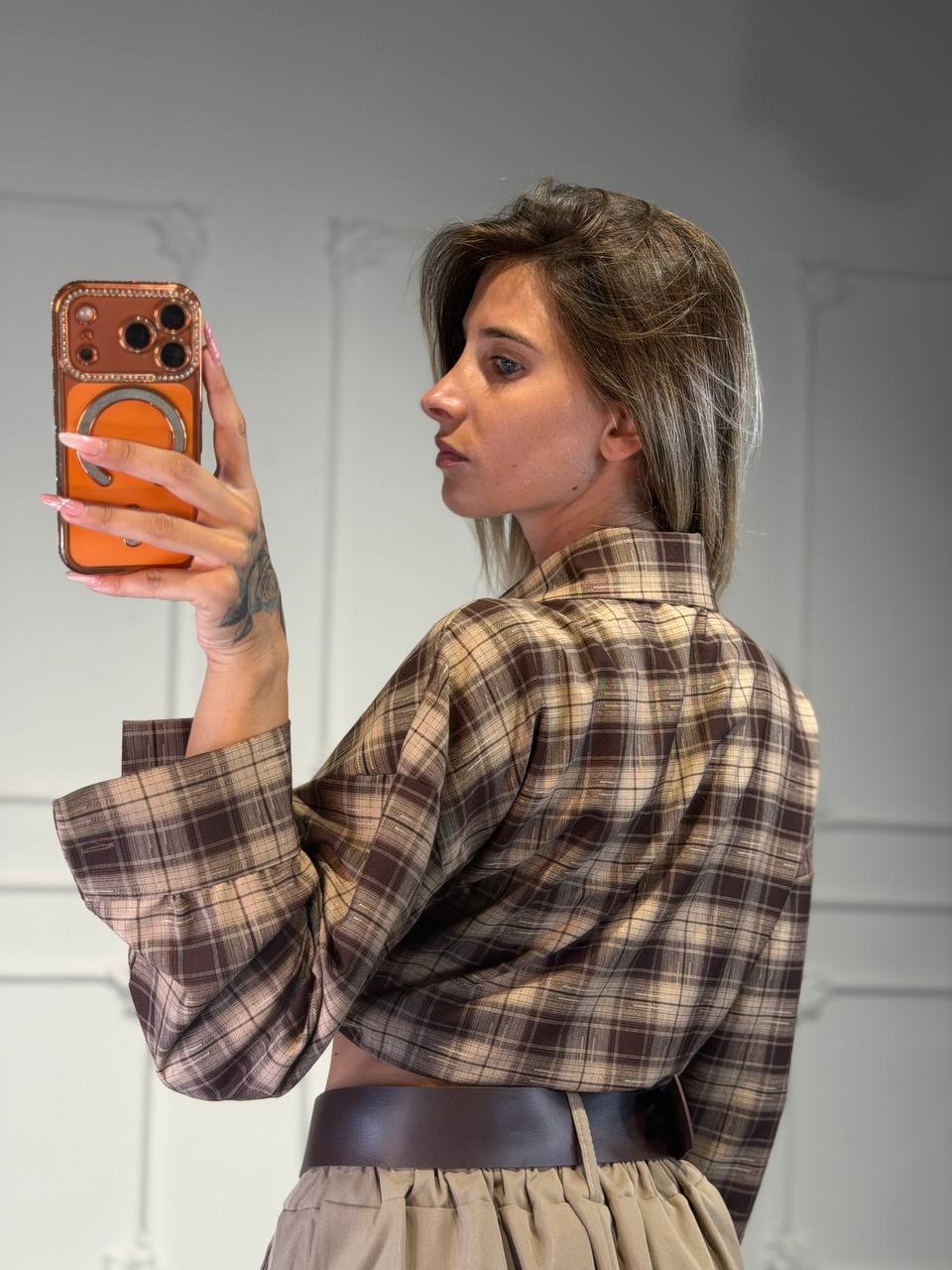 camicia a quadri semplice
