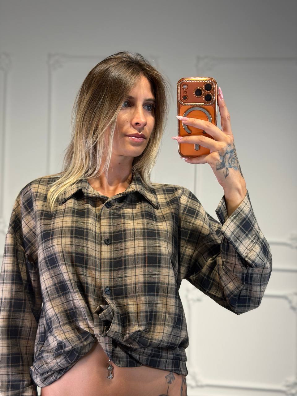 camicia a quadri semplice