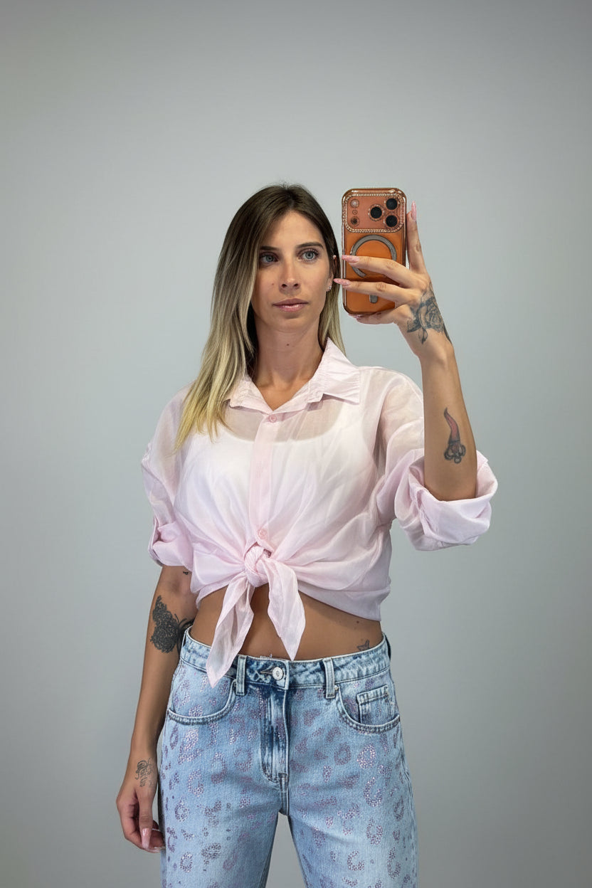 camicia semi trasparente