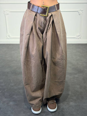 pantalone a banana brown