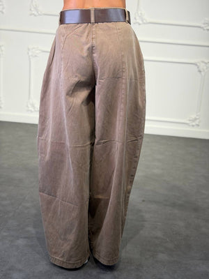 pantalone a banana brown