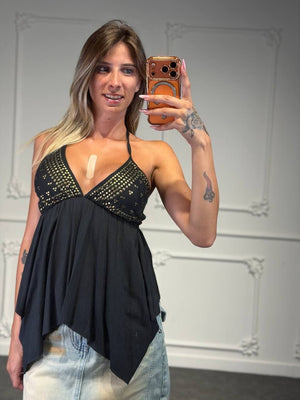 top gitan con dettagli oro