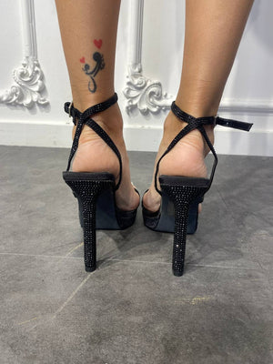 sandalo con tacco strass - Dverso Fashion